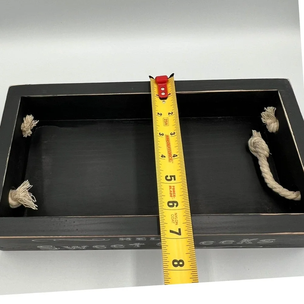 Main Event Toilet Box Diaper Caddy Large Black Wood Nice Butt Like New